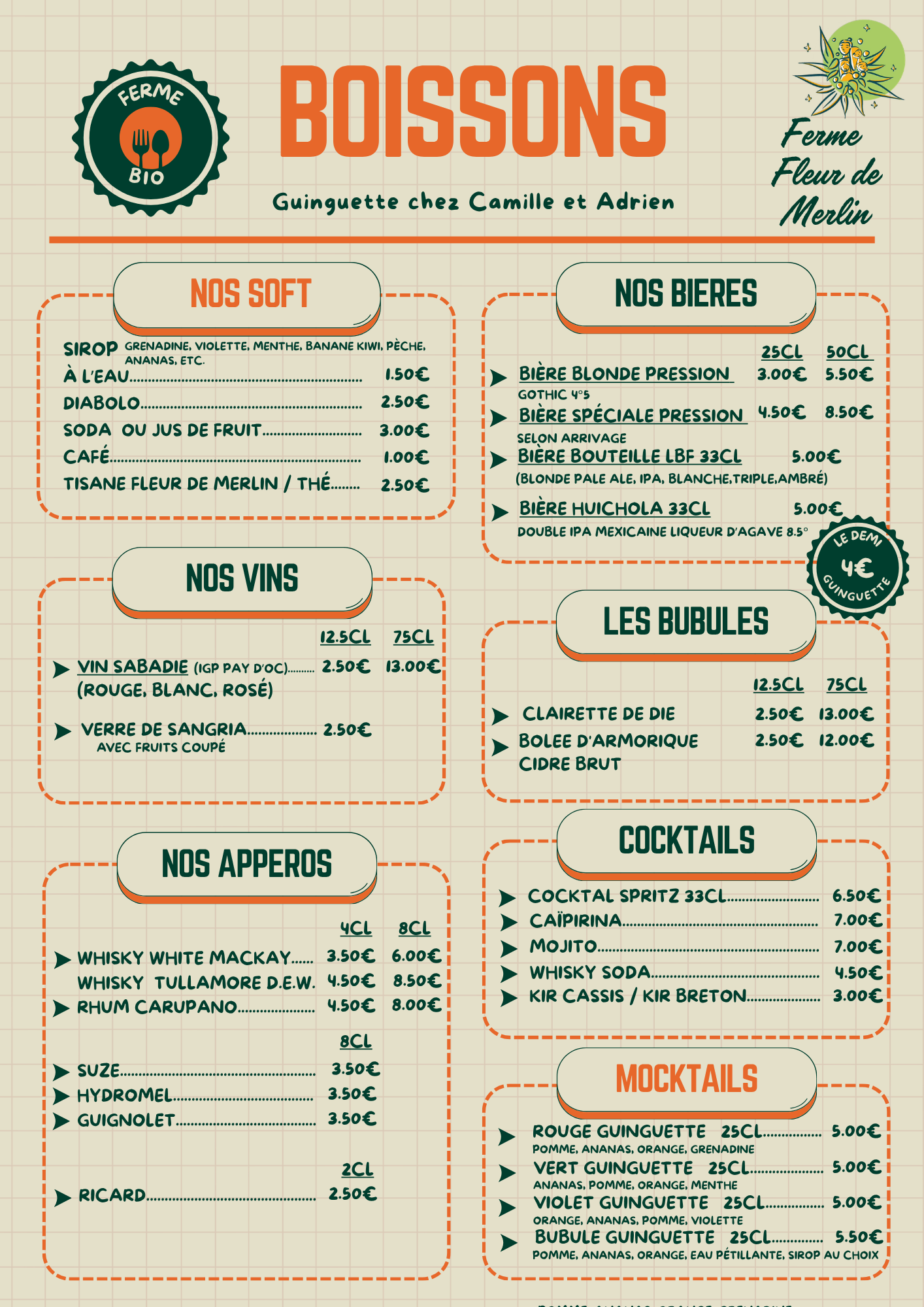 Boissons Guinguette