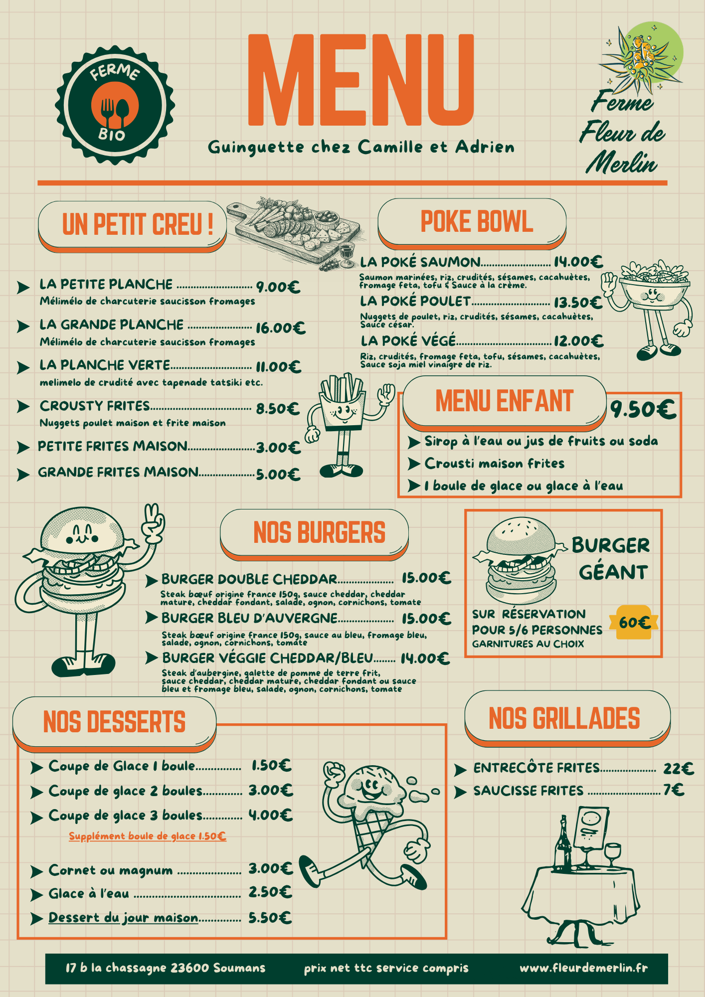 Menu Guinguette